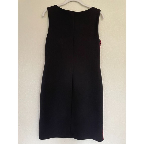 Cynthia Rowley Sz 8 Striped Bodycon Dress Black Red Colorblock Sheath Sleeveless - Picture 7 of 7